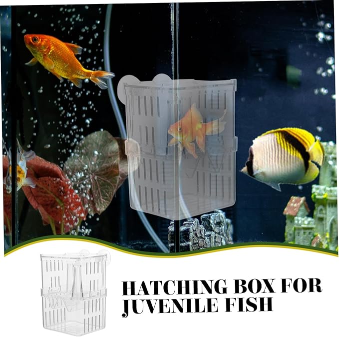 Kisangel 4pcs Aquarium Separation Container Small Fish Tank Fish Breeding Box Fry Hatchery Incubator Isolation Box