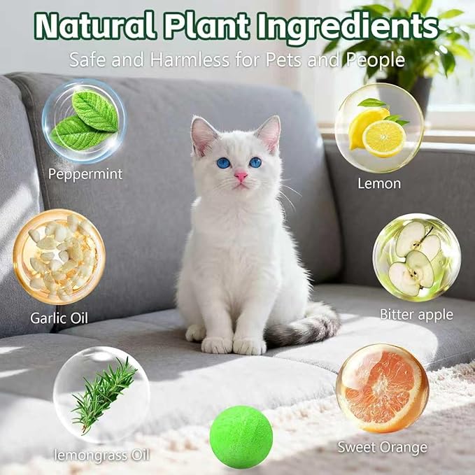 Cat Repellent Outdoor to Keep Cats Away (12Pack) Natural Peppermint Oil Cat Deterrent Outdoor and Indoor (Green)
