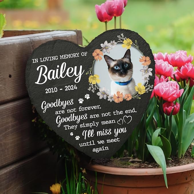 DOPTIKA in Loving Memory of Custom Photo Pet Memorial Stones, Pet Sympathy Gifts for Cats, Cat Memorial Gifts for Loss of Cat, Cat Mom Cat Dad Gifts, Cat Memorial Gifts, Cat Memorials & Funerary