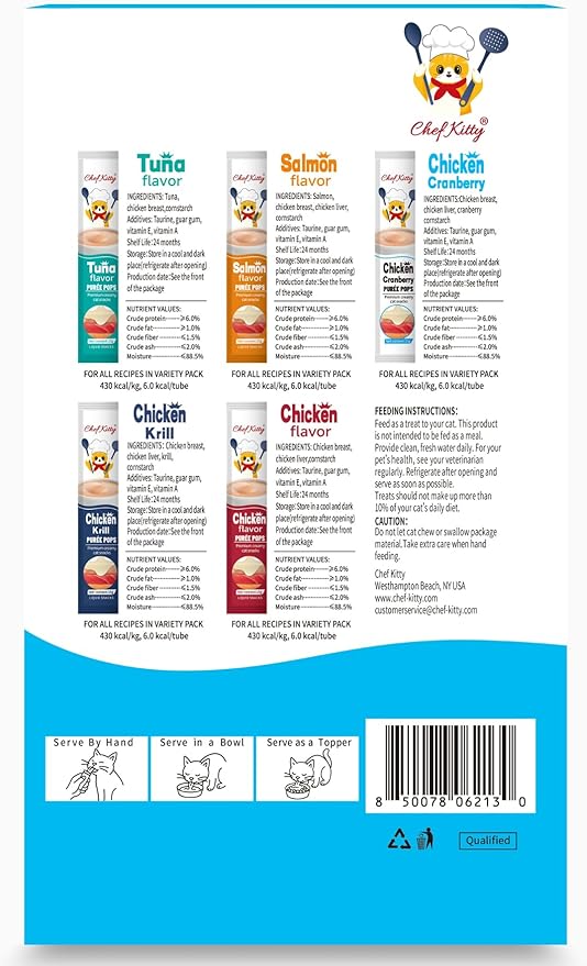 Cat Treats Lickable | Grain-Free Cat Food Toppers| Creamy Puree Squeeze Ups Urinary Tract Health & Kidney Support | 0.5 oz. Each Tube, Chicken with Cranberry Recipe | 10 Tubes