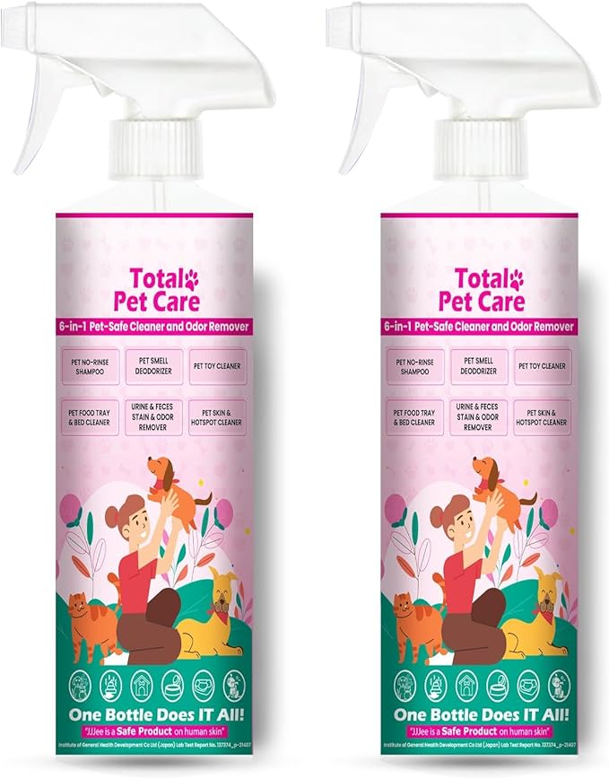No-Rinse Dog Paw Cleaner & Pet Cleaning Spray for Dogs & Cats – Cleans Coat, Eyes & Ears, Hot Spot – Daily Cleaner for Pet Messes, Stains & Pet Odor Remover – No Harmful Chemicals (16 fl oz 2 Pack)
