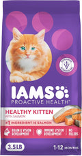 IAMS Proactive Health Healthy Kitten Dry Cat Food Salmon Recipe, 3.5 lb. Bag