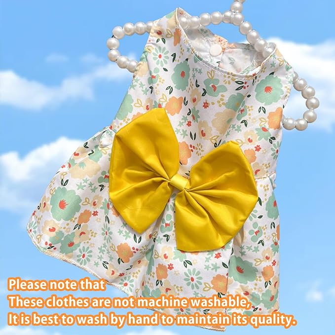 Dog Dress,1PC Dog Dresses with Cute Bowknot,Summer Dogs Clothes Pet Princess Dresses for Chihuahua Yorkies Puppies Cat Outfit