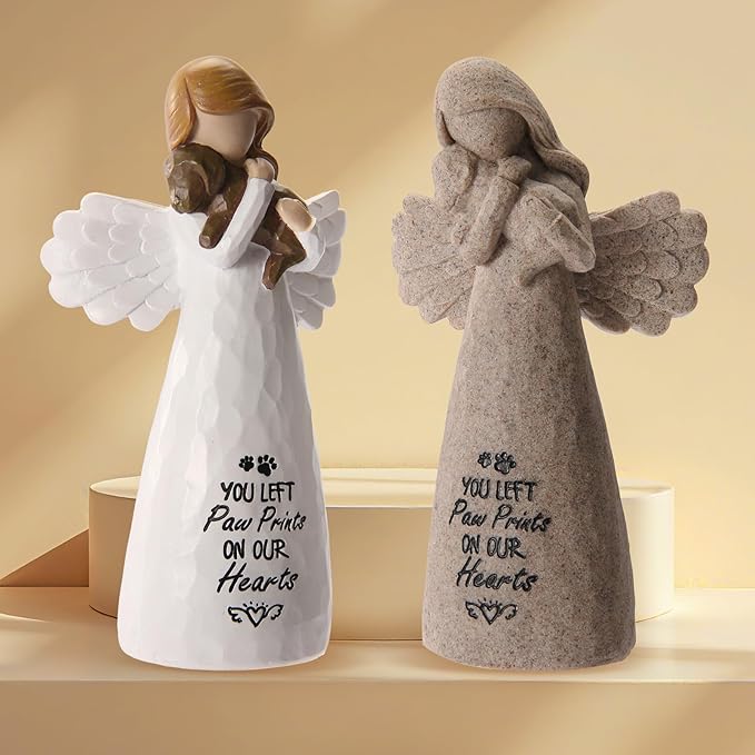 Pet Memorial Gifts for Dogs - Dog Bereavement Sympathy Gift, Loss of Dog Remembrance Keepsake with “You Left Paw Prints on Our Hearts”,Ideal for Rainbow Bridge & Pet Loss Memorial(Granite)