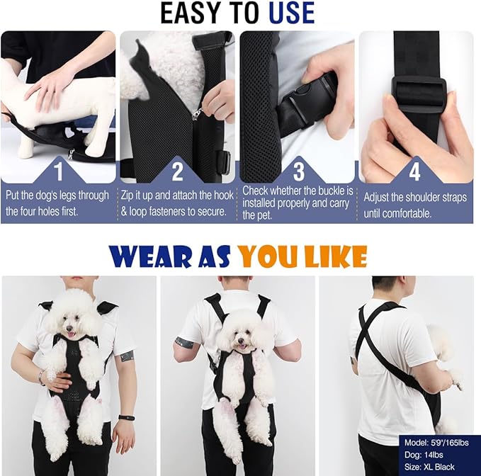 Pawaboo Pet Carrier Backpack, Adjustable Pet Front Cat Dog Carrier Backpack Travel Bag, Legs Out, Easy-Fit for Traveling Hiking Camping for Small Medium Dogs Cats Puppies, Small, Blue Camouflage