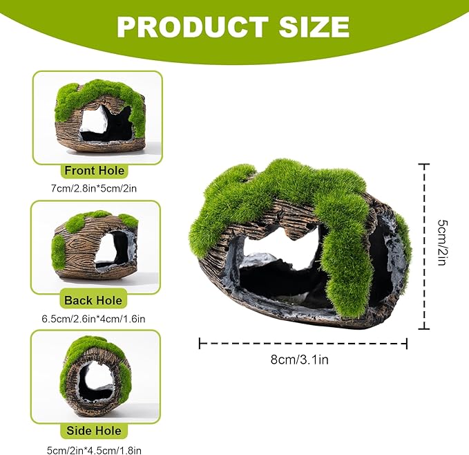 Betta Broken Barrel Decor Fish Tank Accessories, Resin Fish Hide Cave Aquarium Decoration Fish Tank Toys Hole Accessories (Small)