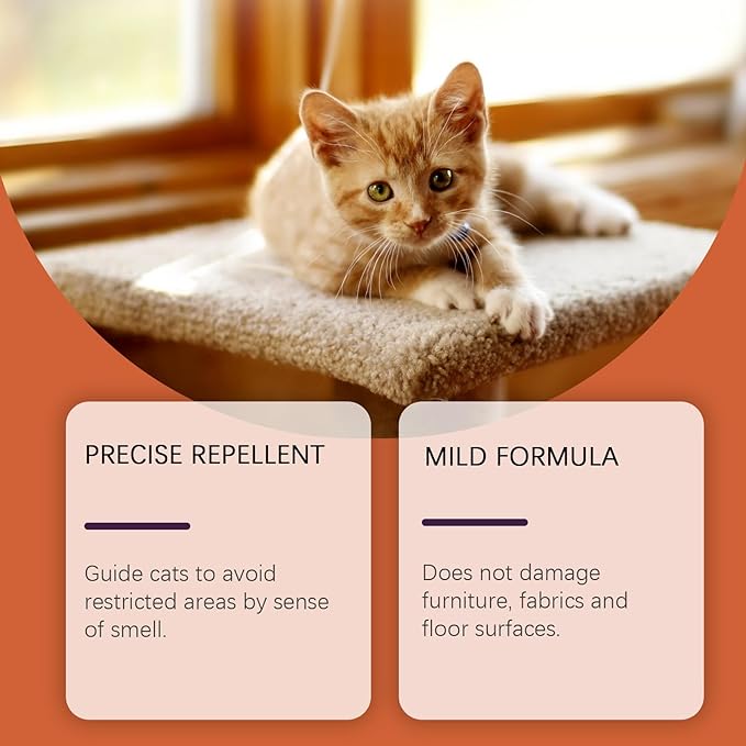 Cat Deterrent Spray - Natural Safe Premium Cat Spray Deterrent for Cats and Kittens, Cat Dogs Scratch Deterrent Training Aid Indoor and Outdoor for Furniture, Sofas, Curtain - 4.23 oz