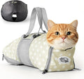 Cinf Cat Nail Clipping Cleaning Grooming Restraint Bag （Free Muzzle） No Scratching Biting for Bathing Nail Trimming Injecting Examining((Beige Gray&Dot,M)