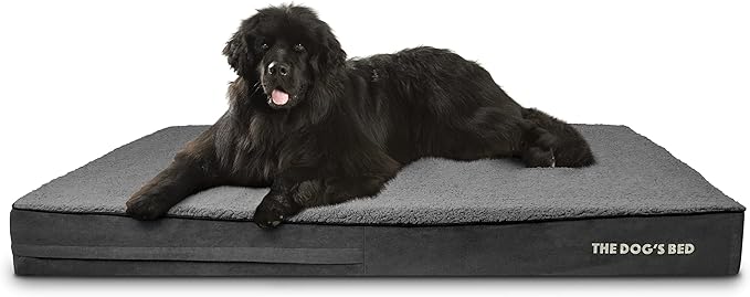 The Dog’s Bed Orthopedic Memory Foam Dog Bed Mattress, Plush Fabric, Grey Plush, XXXL, 6-Inch
