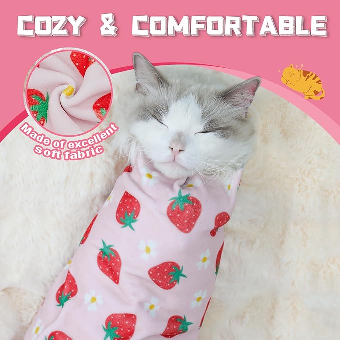 Supet Cat Wrap for Cutting Nails, 2026 Self-Adherent Cat Grooming Wrap, Anti-Escape Calming Cat Swaddle Wrap for Medicine, Nail Clipping, Teeth Brushing, Ear Cleaning