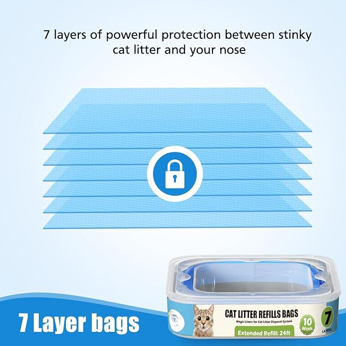 Cat Litter Refills Cartridge Compatible with Your Genie Litter Standard, Plus and XL Cat Litter Pail, Pack of 12