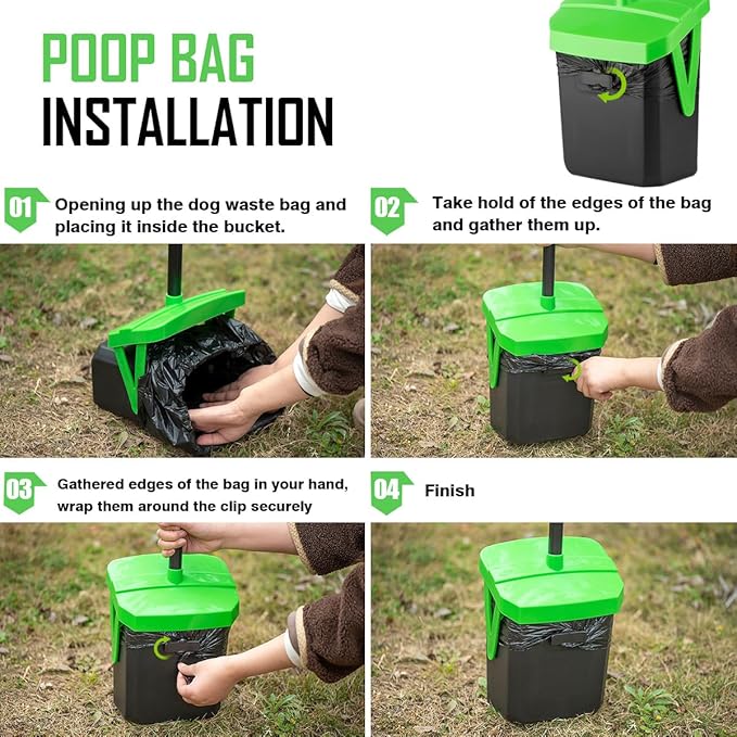 Dog Poop Bag, 100 Count Dog Waste Bags Sized 19.7X17.7" for FUSBUNTY Pooper Scooper Swivel Bin & Rake Set