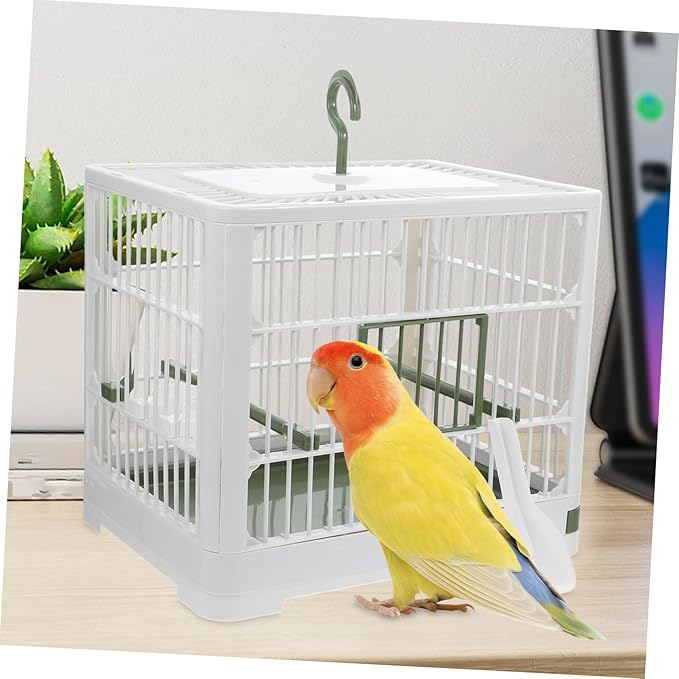 Toyvian Foldable Bird Carrier for Small Birds Lightweight Travel Cage with Ventilated Design Removable Tray for Parakeets Cockatiels and Parrots