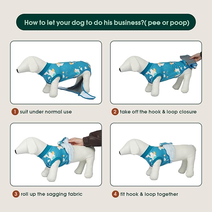 Kuoser Dog Recovery Suit After Surgery, Dog Surgery Suit Female Spay, Male Neuter, Anti-Licking Pet Onesie, Surgical Recovery Bodysuit for Abdominal Wounds,Skin Disease, E-Collar Cone Alternative, 2XL