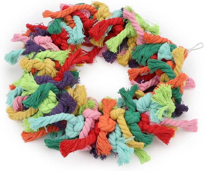 Hypeety Pet Toy Cotton Ring for Parrot Exercise, Chew, Snuggle Bird Toys, 30 cm / 11.8 in Diameter