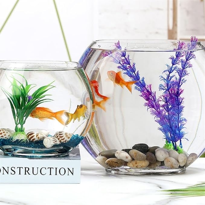 Aquariums Fish Bowl Creative Oval Glass Small Goldfish Fish Tank Home Desktop Decoration Transparent Glass Fish Tank Fish Tanks(XL)
