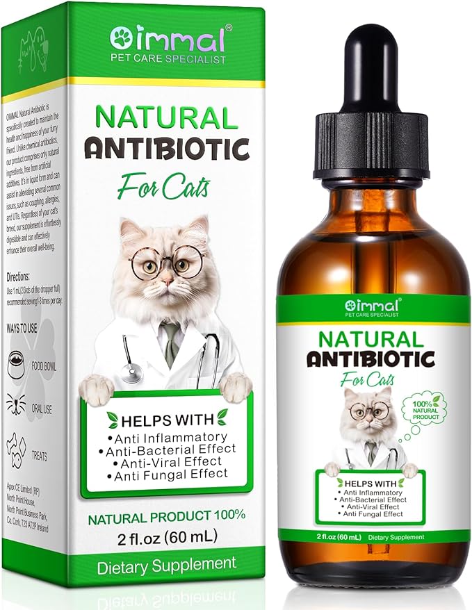 Cat Antibiotics, Antibiotics for Cats, Natural Cat Antibiotics Multivitamin Herbal Supplements 60ml