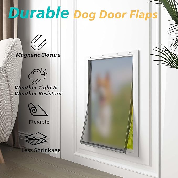 2PACK Medium Dog Door Replacement Flaps with Screws, Compatible with Petsafe Freedom PAC11-11038, Weather-Proof & Warp-Resistant, Dog and Cat Flap, 12 7/8'' × 8 1/8''