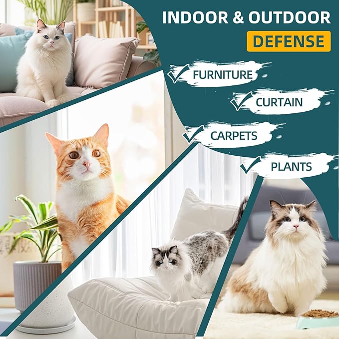 Cat Deterrent Spray - Safe Non-Toxic Anti-Scratch Repellent for Dogs and Kittens, Protects Furniture, Carpets, Curtains, Plants,Indoor and Outdoor Use,Natural Citrus Scent（2 * 100ML）