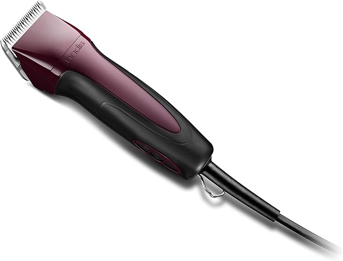 Andis 65455 Excel Professional 5-Speed Detachable Blade Clipper Kit - Animal/Dog Grooming, Rotary Motor, Soft-Grip Anti-Slip Housing, 14-Inch Cord, for All Coats & Breeds, SMC, Burgundy