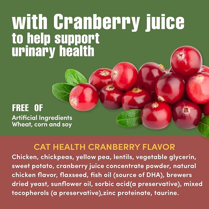 Get Naked Urinary Health Crunchy Treats For Cats, Cranberries, (1 Pouch), 2.5 Oz
