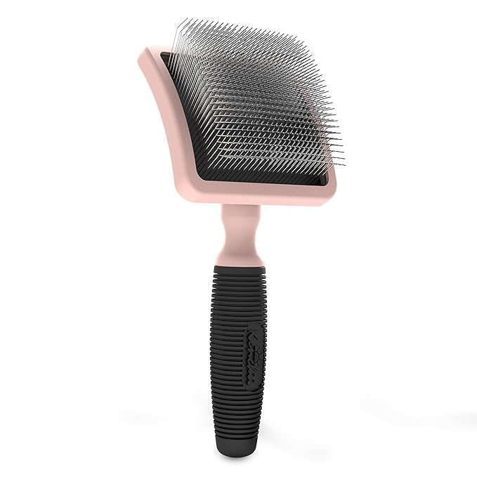 Kenchii Long Pin Slicker Brush for Dogs (Poodles, Doodles, Goldendoodles, Labradoodles), Professional Grooming Brush for Detangling, Fluffing & Dematting, Non-Slip Comfort Handle