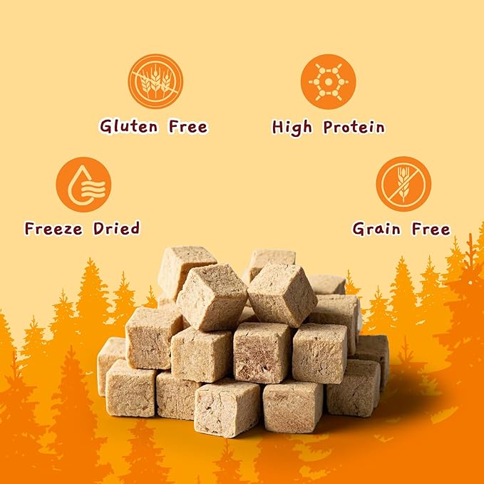 Jungle Calling Freeze Dried Cat Treats, 9.17 oz Single Ingredient Duck Meat for Cats Puppy Dogs, High Protein Food Topper Cube Healthy Dog Treat, Rawhide Free Snacks for Training Bites (Pack of 2)