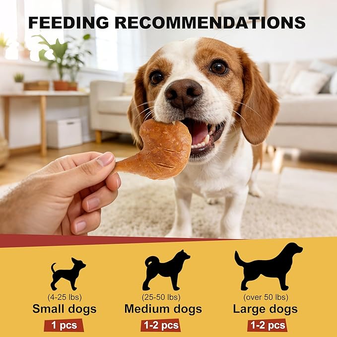 PETPHABET Rawhide Free Dog Chew Bones - Grilled Chicken Leg Dog Chews for Small Medium Breeds, Healthy Puppy Treats for Training & Teething, Made with Real Chicken, Natural Smoky Flavor, 11 Count