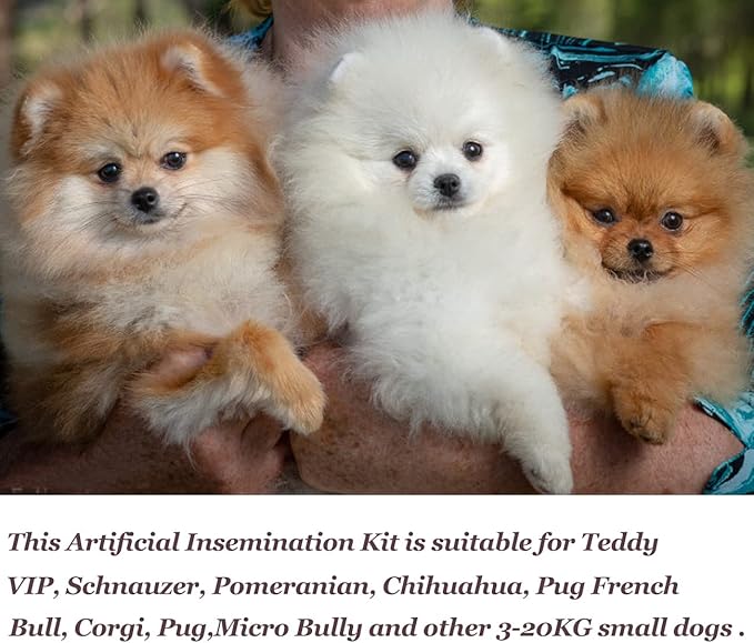 Wadoy Dog Artificial Insemination Kit for 3-10KG Dogs, Upgrade Double Pressurization Semen Booster with 10 PCS Collection Bags, Dogs Breeding Pet Supplies Kit