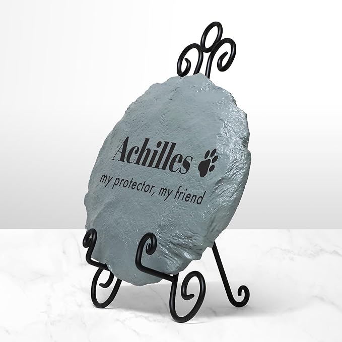 Let's Make Memories Personalized Dog or Cat Memorial Garden Stone - Forever Remembered - Block Font