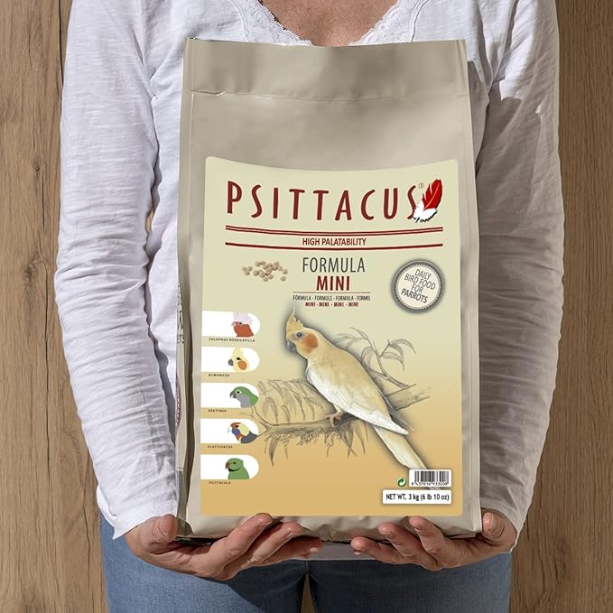 Psittacus Mini 6.6 lb | Complete Pellet Diet for Cockatiels, Conures and Cockatoos | Premium Food for Birds, 100% no-GMO
