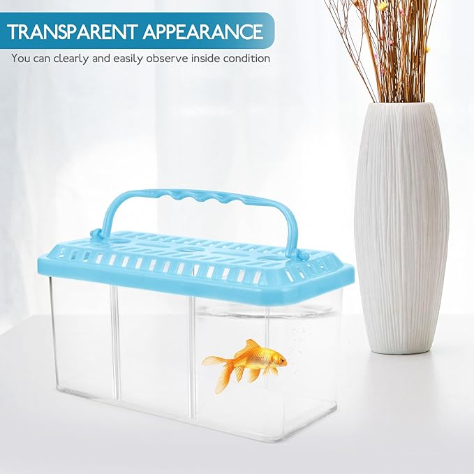 Alipis Fish Breeding Box with Removable Divider 3-Compartment Fish Isolation Breeder Tank Plastic Aquarium Incubation and Separation Box for Betta