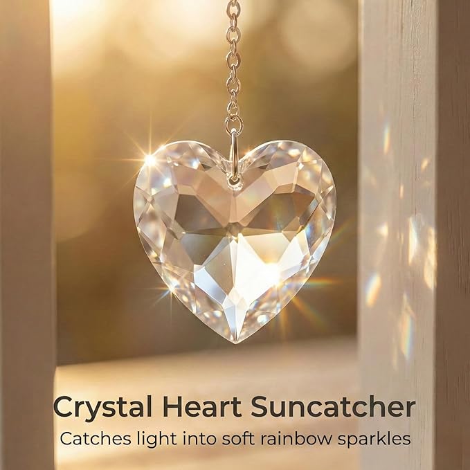 Dog Memorial Gift for Loss of Dog – 4x6 Wooden Photo Frame with Crystal Heart Suncatcher, Pet Memorial Picture Frame Keepsake