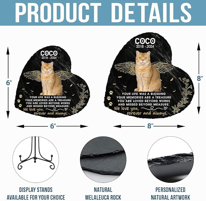 Pawfect House Cat Memorial Gifts for Loss of Cat, Personalized Memorial Stone, Loss of Pet Memorial Gifts, Garden Decor, Pet Loss Sympathy Gift, Cemetery Decorations for Grave, in Loving Memory