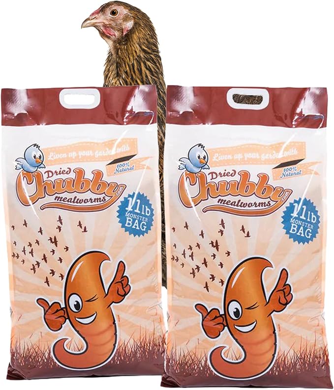 Chubby Dried Mealworms | 22 lbs | High-Protein Non-GMO Treats for Chickens, Ducks, Wild Birds & Backyard Pets