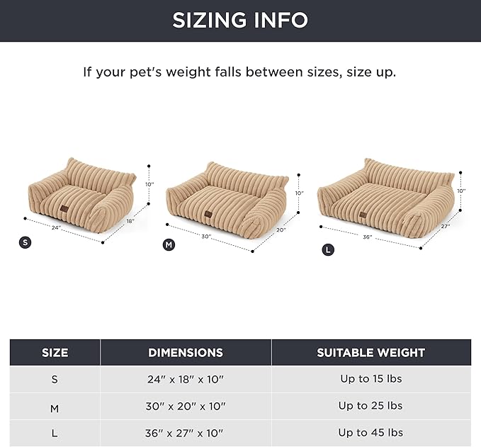 Bedsure ComfyFleece™ Cute Cat Couch for Pets - As Seen on TV on Good Day New York, Fuzzy Cats beds for Indoor Cats with Removable Washable Cover, Supportive Pet Sofa, 24inch, Sandy Beige