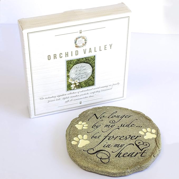 Cat or Dog Grave Marker or Garden Memorial Stone. No Longer By My Side But Forever In My Heart, Rainbow Bridge Pet Memorial Gifts. Waterproof and Weatherproof Pet Plaque, Condolence Gift