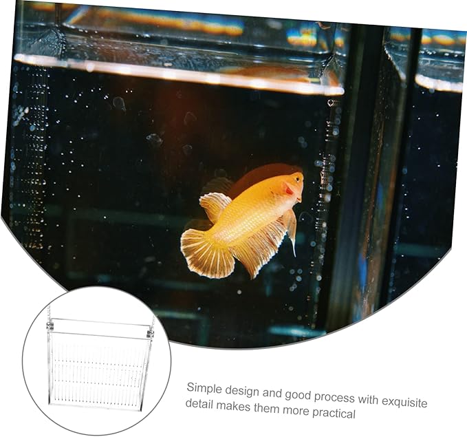Acrylic Fish Breeding Box for Aquarium Live Pea Fish Tank Divider Incubator Hanging Hook