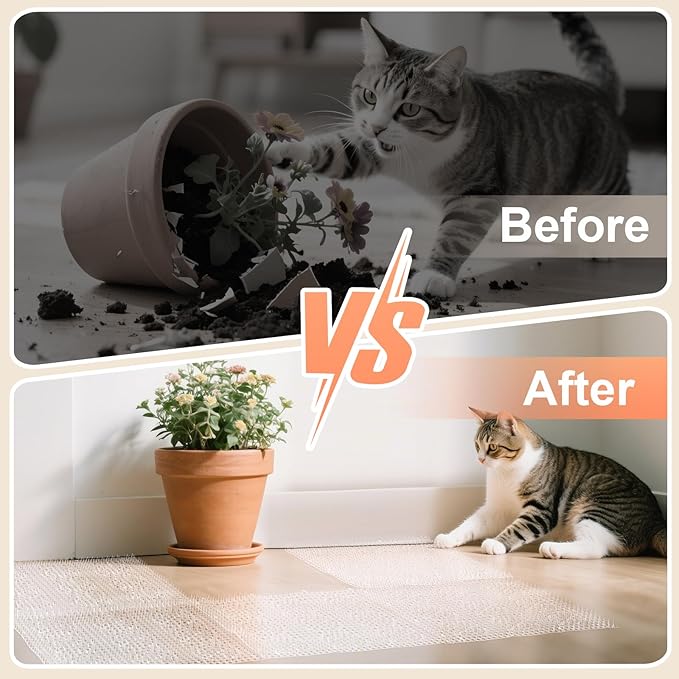 Uross Scat Mat for Cats -15PCS Deterrent Mat with Spikes Indoor Cat Repellent Mat Outdoor Scat Spikes Mat Indoor Cat Countertop Deterrent Keep Cats Off Counter