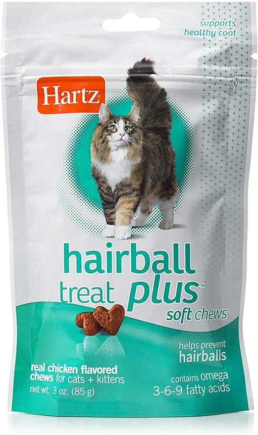 Hartz Hairball Remedy Plus Chicken Flavored Soft Chews for Cats and Kittens