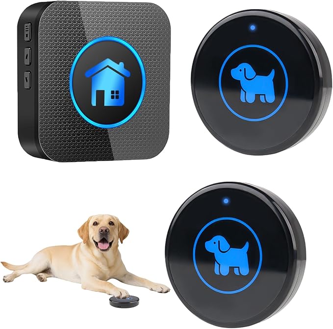 Dog Door Bell (2026 Enhanced Touch), Wireless Dog Doorbells for Potty Training – Dog Bells to Go Outside, 1000Feet Range, Waterproof Button, 55 Melodies & 5 Notification Modes(2 Buttons)