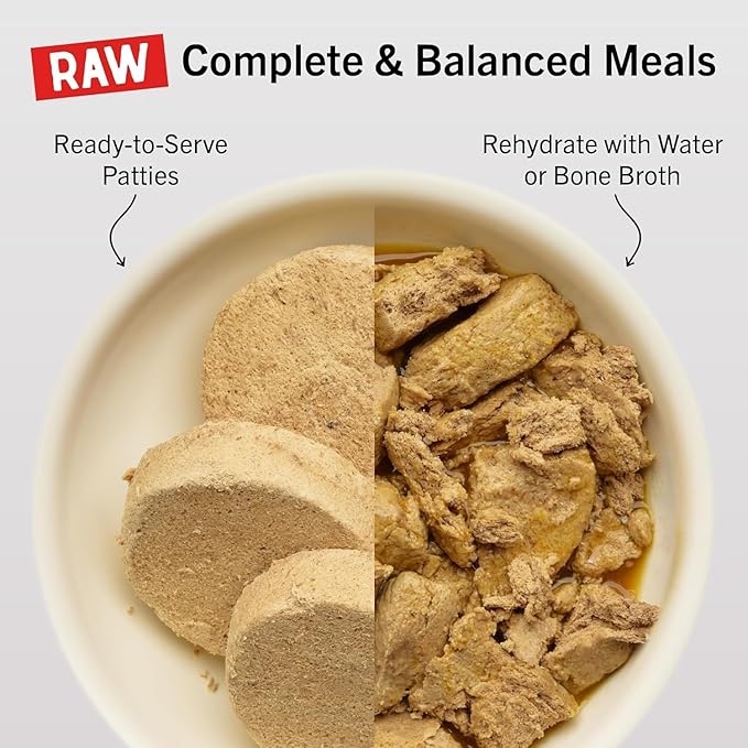 Stella & Chewy's Freeze-Dried Raw Dinner Patties - Duck Duck Goose Recipe - High Protein Grain-Free Puppy & Dog Food - Perfect for Picky Eaters - 25 oz,(Pack of 2)