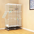 49"H Wrought Iron Bird Cage Large Parrot Cage, 3-Tier Movable BirdCage Parakeet Cage w/Wheels, 360° View Spacious Interactive Bird House Pet Bird Flight Cage for Medium&Small Birds(Iron Mesh)