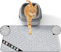 OHMO Cat Litter Mat Trapping Mat Premium Silicone Rubber 23.5x16 Ash Grey, Waterproof and BPA Free Kitty Litter Box Mat, Easy to Clean and Keeps the Floor Tidy