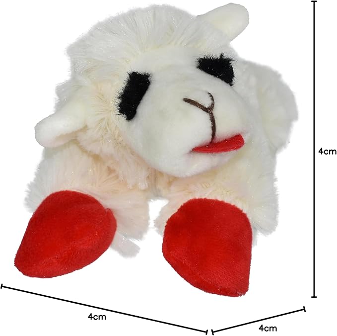 Multipet Lamb Chop Dog Plush Toy - Squeaky Toy for All Dogs - Extra Soft Plush - Stuffed Animal Dog-Toy for Cuddling & Playing - Cute Pet-Toy (6",Cream),(Pack of 2)