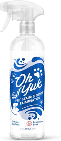 Oh Yuk Probiotics Pet Odor Eliminator and Stain Remover Spray – Dog & Cat Urine and Poop Odor Eliminator for Home, Pet Pee Smell Remover & Deodorizer – 27 fl oz (Unscented)