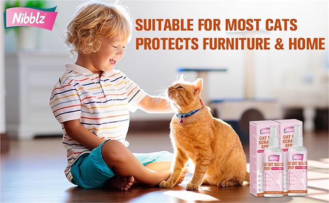 2 Pack Natural Cat Deterrent Spray - Effective Indoor & Outdoor Cat Repellent for Furniture, Couches & Plants