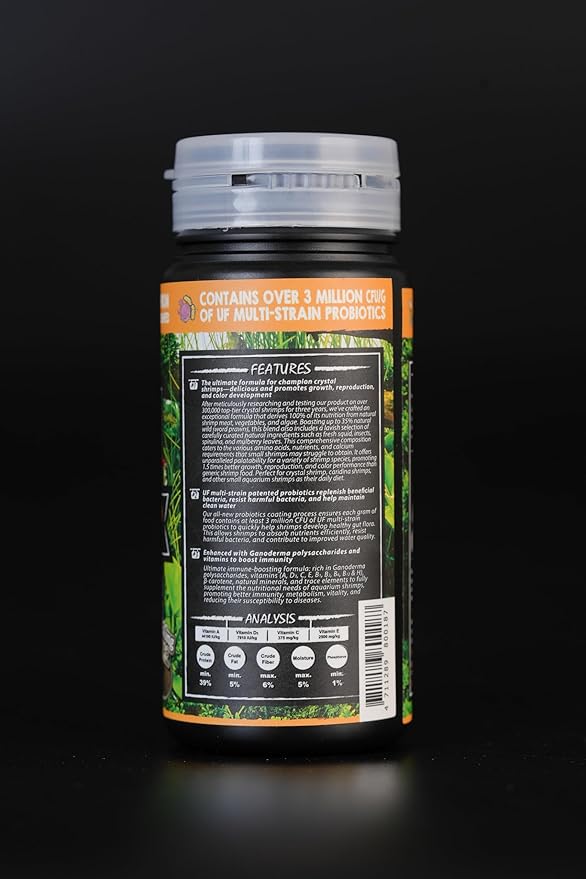 Ultra Fresh Shrimp Food, High Protein, Rich in Vitamins for Crystal, Caridina and Small Tropical Shrimp 2.04oz