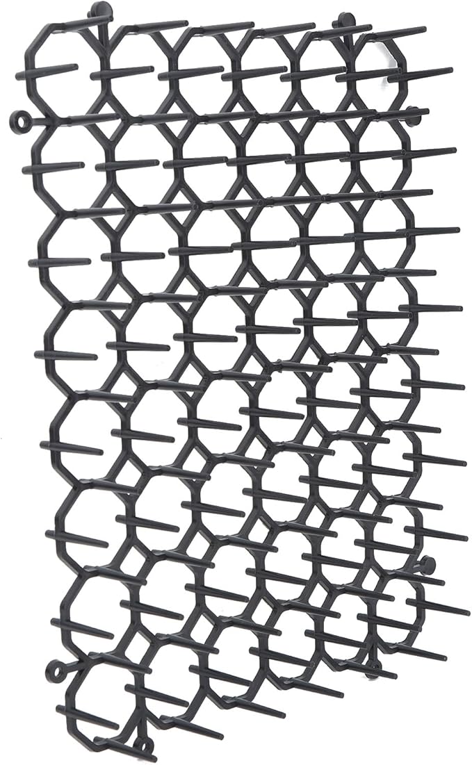 12Pcs Cat Deterrent Mat, Anti Cat Dog Network with Plastic Spikes, Indoor Outdoor Training Mat for Keeping Away Cats Dogs, Protecting Plants Furniture and Cars