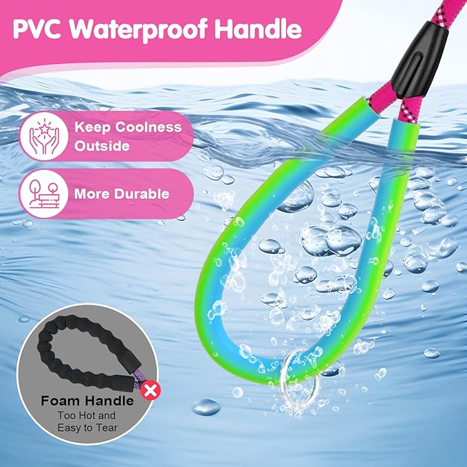 Dog Leash Heavy Duty 4/5/6ft-Red XiaZ 2 Handles Dog Leashes for Medium Large Dogs 1/2 Inch 1000lb Strength Reflective PVC Waterproof-Handles Metal Hook Dual-Handle Rope Leash Nighttime Safety